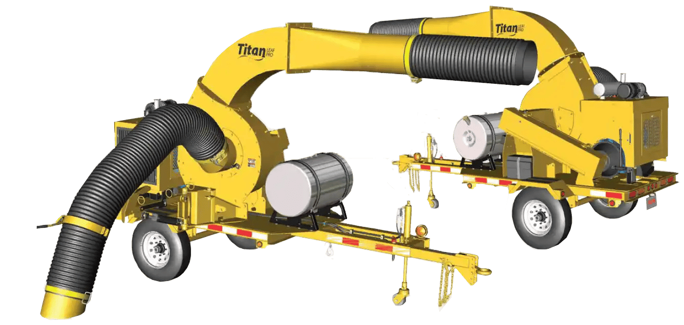 Titan Leaf Pro with background removed, highlighting its compact debris collection design engineered for efficient leaf management and seasonal cleanup operations.